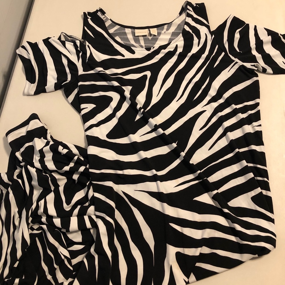 Black & White Zebra Midi Dress